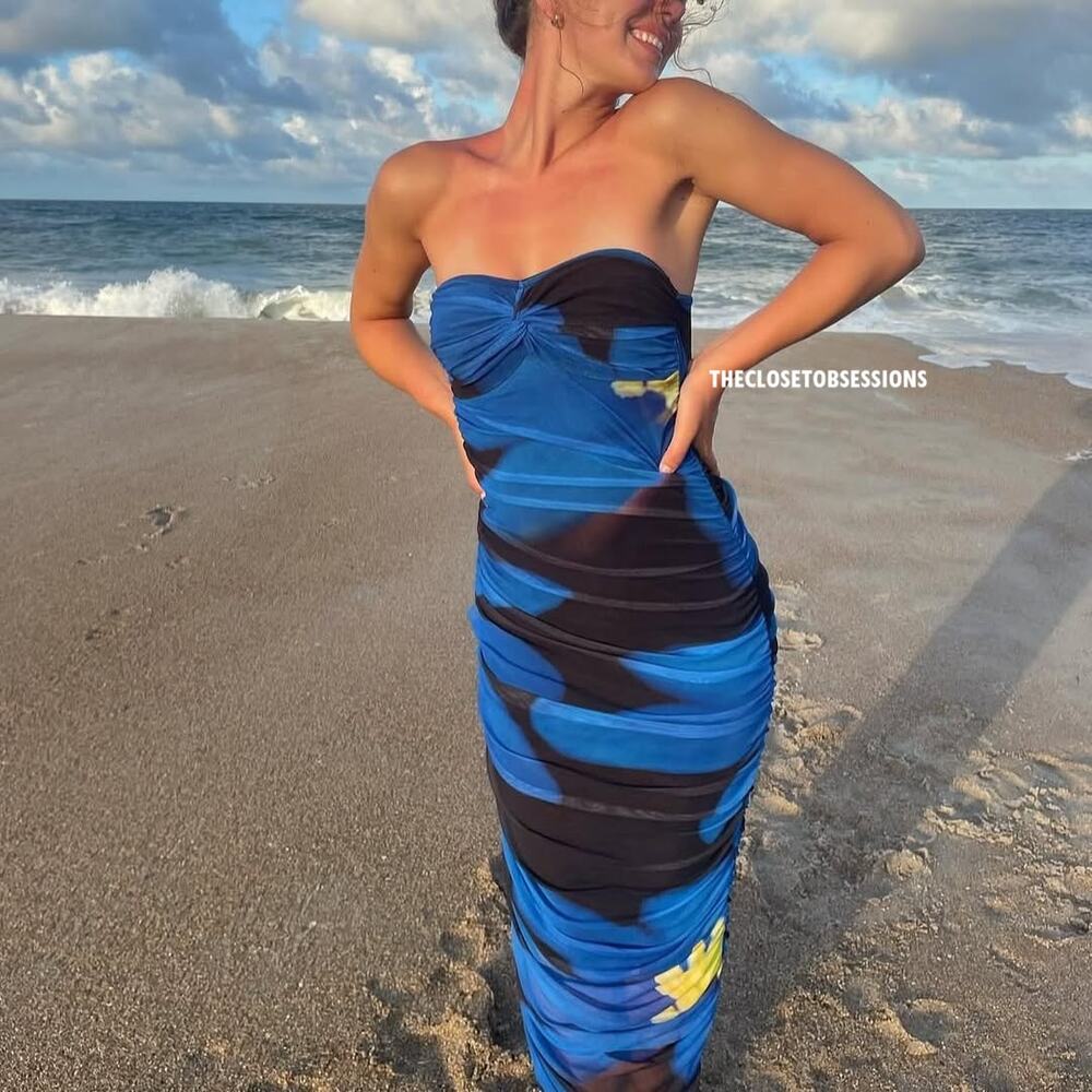 ZARA BLOGGER FAVE!!! Fitted Strapless Dress NWT - Picture 6 of 16